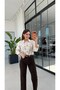 Benef Textured Embroidered Shirt Cream - 2