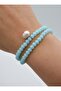 Pearl and Crystal Bracelet or Choker Necklace - Blue - - 4