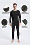 Men's Black Thermal Underwear Set - 6