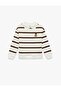 Long Sleeve Embroidery Detailed Oversized Polo Collar Sweatshirt - 3