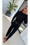 Small Checkered Shimmering Blouse Navy Blue - 2