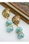 Turquoise Stone Design Earrings - Multicolor - - 2