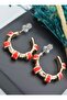 Enamel hoop earrings - gold color - - 5