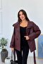Short Faux Leather Trench Coat Jacket - 3