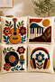Retro Music Themed 3D Embroidery-Looking Digital Printed Decorative Throw Pillow Cover 43X43 cm – (Double-Sided)