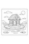 Beach Homes 40-Page Coloring Book-Thick Pages (21 X 21 cm) Suitable for Children and Adults - 6
