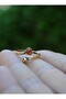 Agate Stone Bronze Ring - Brown - - 4