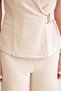 Sleeveless Suede Jacket Beige - 5