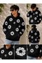 Unisex Oversize Floral Print Hooded Sweatshirt – Comfortable Casual Streetwear - 3