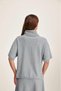 Wide Blouse with a High Neck Grey - 3