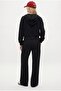 Women's Zane Black Polka Dot Detailed Zippered Sweatshirt Waist Sweatpants Bottom Top Set - 7