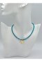 Czech Crystal Clover Necklace - Blue - - 4