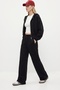 Women's Zane Black Polka Dot Detailed Zippered Sweatshirt Waist Sweatpants Bottom Top Set - 4
