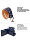 Navy Blue Genuine Leather Belt and Wallet Gift Set with Special Box (Groom's Gift and for Special Occasions) - 8