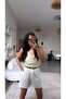 White Linen Premium Belted Shorts - 4