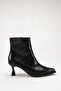 Women's Pointed Toe Thin Heeled Boots Black Yanki - 6