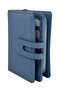 Blue Genuine Leather Double Folded Wallet with Snap Fasteners Vertical Sports Model Women's Wallet // 9741-Blue