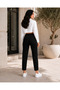 Black R53 Women's High Waist Mom Jean Denim Pants - 5