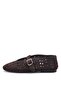 Brown Perforated Ballerinas 26023