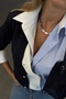 Navy Blue Knitwear Detailed Design Shirt - 4