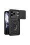 Tecno Spark 50 4g Compatible Tank Case - Extra Impact Protection Armored Outdoor Cover with Ring - Black