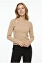 Women's Shoulder Detailed Beaded Ribbed Camisole Fabric Long Sleeve Blouse - 2