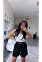Black Linen Premium Belted Shorts - 4
