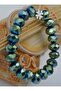 Czech Crystal 12mm Bracelet - Green - - 2