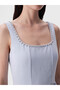 Nevavm Square Collar Stoned Mini Dress with Difference - 2