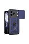 Tecno Spark 50 4g Compatible Tank Case with Ring Extra Impact Protection Armored Outdoor Cover Navy Blue