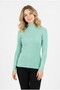 Women's Half Turtleneck Ribbed Flexible Lycra Long Sleeve Stylish Knitwear Sweater - 3