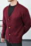 Men's Burgundy Premium Knitwear Cardigan - 4