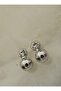 Ball earrings - silver color - - 3