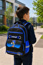 Sonic Patterned Boys' School Bag Set of 3, Lunch Box and Pen Holder, Water Resistant