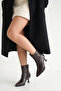 Women's Pointed Toe Thin Heeled Boots Brown Skin - 3