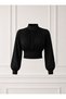 Women's High Neck Draped Crop Blouse - 3
