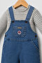 Baby Boy Blue Education Cotton Salopet - 3
