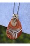 Lace Agate Necklace - Brown - - 2