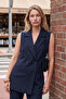 Oversize Double-Breasted Collar Sleeveless Buttoned Vest Women's Vest 6523000