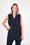 Oversize Double-Breasted Collar Sleeveless Buttoned Vest Women's Vest 6523000 - 4