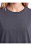 Ozmarka New Season Anthracite Crew Neck Women's Pajama Set - 3