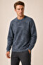 Allon Patterned Winter New Season Men's Regular Fit Sweatshirt White