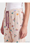 Özmarka New Season Beige Patterned Women's Pajama Bottoms with Elastic Waist - 3