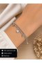 Clover Figured Ball Detailed Steel Women's Bracelet Elegant and Stylish Chain Design