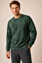 Continu Men's Winter Regular Fit Crew Neck Sweatshirt Khaki