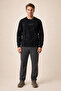 Continu Men's Winter Regular Fit Crew Neck Sweatshirt Black - 2