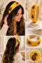 Knitted Pineapple Embroidered Crown Yellow - 2