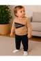 Cotton Lettered Snap-On Shoulder Baby Boy Double Pajama Set - 5