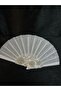 Floral Stone Pearl Bridal Fan Premium