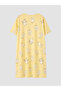 Crew Neck Chick Print Women's Nightgown - 7
